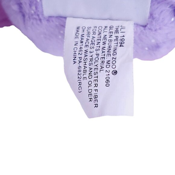 1994 The Petting Zoo White Rabbit Ballerina Beanbag Plush Purple‎ Tutu - Picture 8 of 10